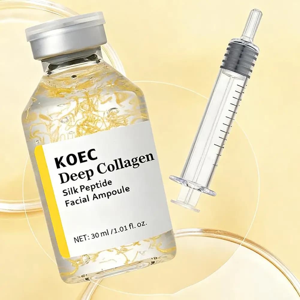 Ampolla Viso Koec al Collagene Profondo e Peptidi di Seta 30g, Essenza Rassodante, Riduce le Rughe Sottili, Idratazione Profonda, Cura della Pelle Nutriente