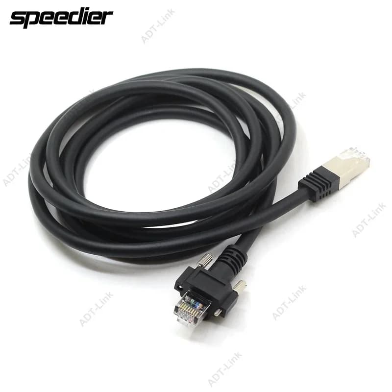 Cavo Ethernet Gigabit GIGE con viti Blocco di montaggio Cavi video per visione artificiale per fotocamera digitale industriale RJ45 8P8C PoE