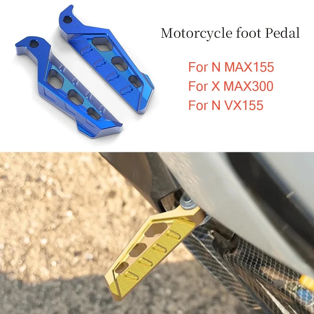Per Yamaha NMAX155/XMAX300/NVX155 2PCS Moto Passeggero Posteriore Piede Peg Poggiapiedi In Alluminio