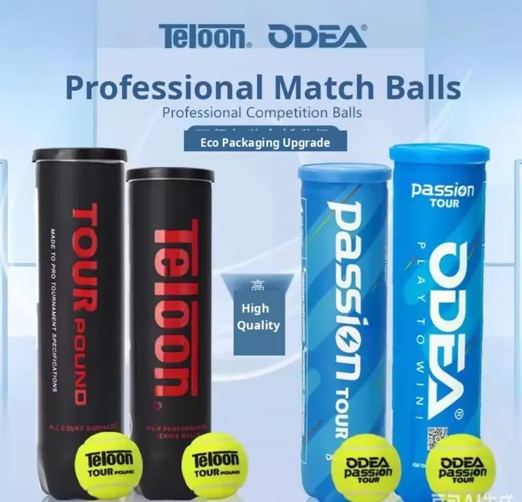 Odear Passion Teloon Pound Palline da tennis originali Palla da torneo professionale Palla da allenamento durevole ad alta elasticità 3/4 pezzi