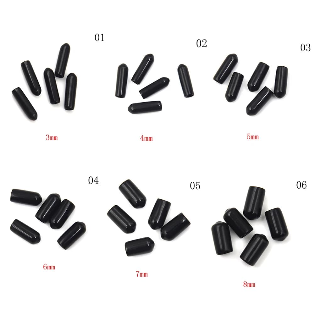 20Pcs nero eco-friendly PVC tappo terminale filo copertura impermeabile vinile gomma palo d'acciaio tubo tubo proteggere