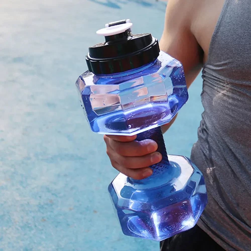 Bollitore a forma di manubri da 2,2 litri bottiglia d'acqua sportiva bottiglia d'acqua da ciclismo per il Fitness bottiglia per bevande estive Creative