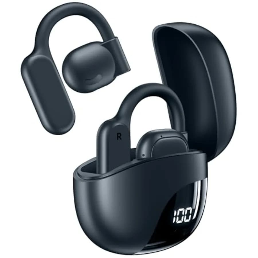 Auricolari con Traduzione AI per Viaggi, Riunioni, Apprendimento, Traduzione in Tempo Reale in 164 Lingue, 80 Ore di Riproduzione, Bluetooth Wireless, Nero