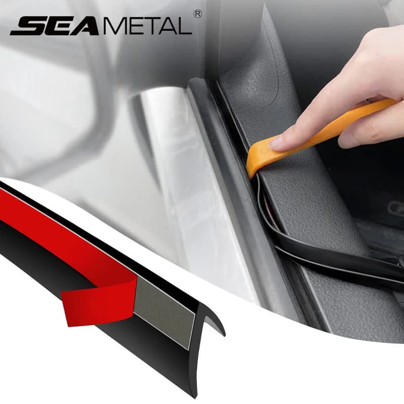 SEAMETAL Striscia di tenuta per porte e finestre per auto in gomma a forma di V Strisce di protezione per l'isolamento acustico della guarnizione per finestre laterali automatiche