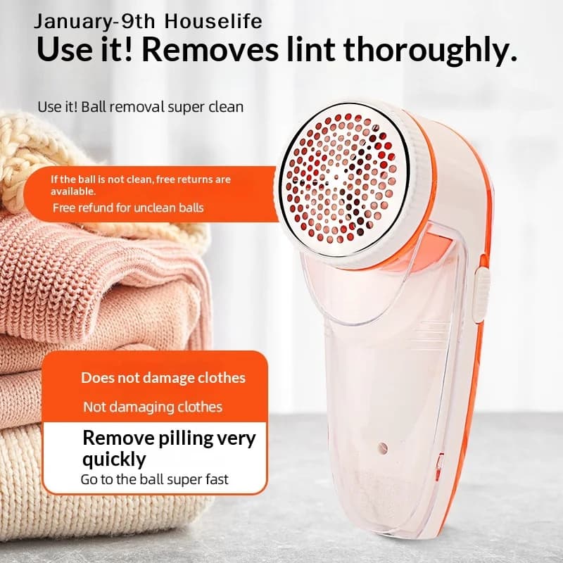1Pcs Professional Lint Remover&Fuzz Trimmer Portable Electric Fabric Shaver For Clothes Household Use With Sharp Blade And Brus