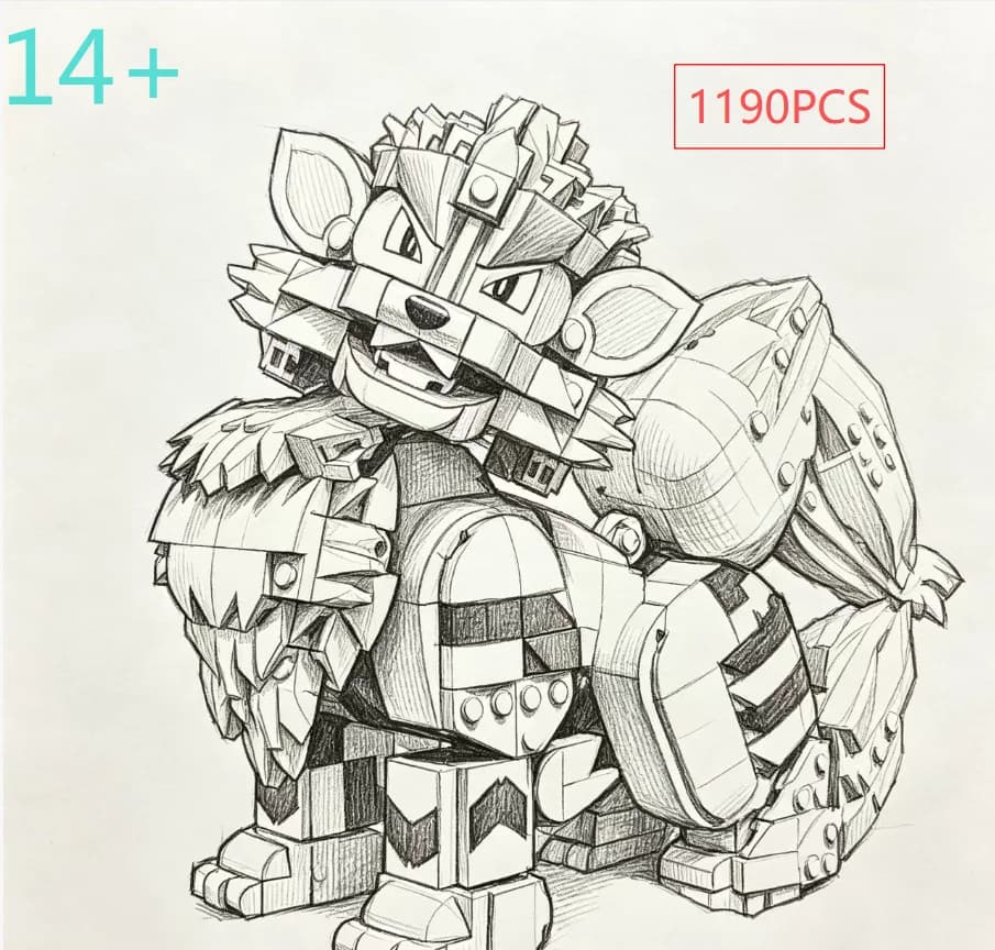 The Cheapest Fire Wind Beast Building Set 1190pcs Adult Trendy Collectible Assembly Toy Desktop Decoration Christmas gift
