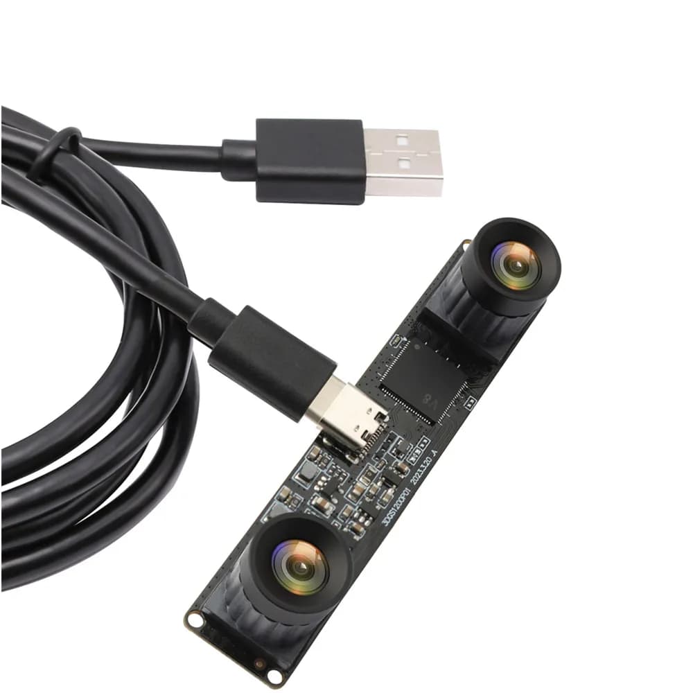 1080P Global Shutter 120FPS 60FPS USB Camera Module Dual No Distortion Lens Binocular Stereo Webcam for AI Face Recognition