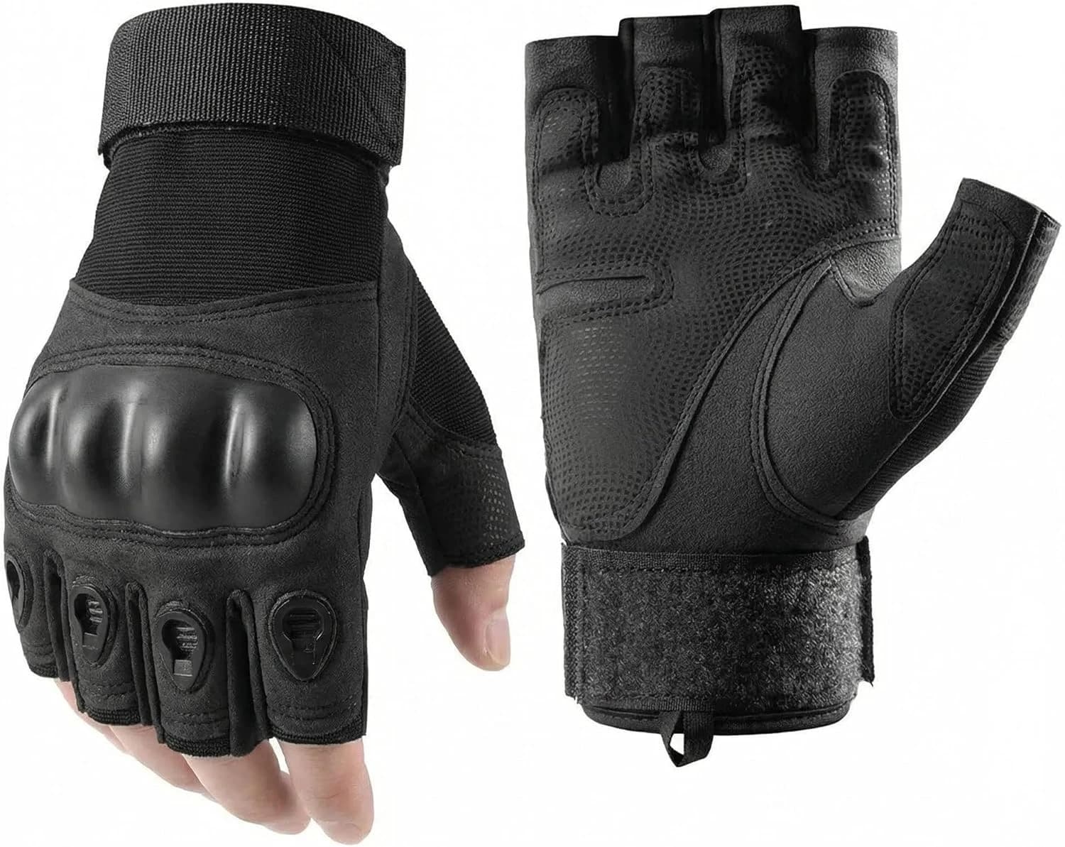 Adult Fingerless Motorcycle Gloves - Soft Shell Protection,Breathable Grip,Wrist Support for Motorbike Riding,Exercise & Fitness