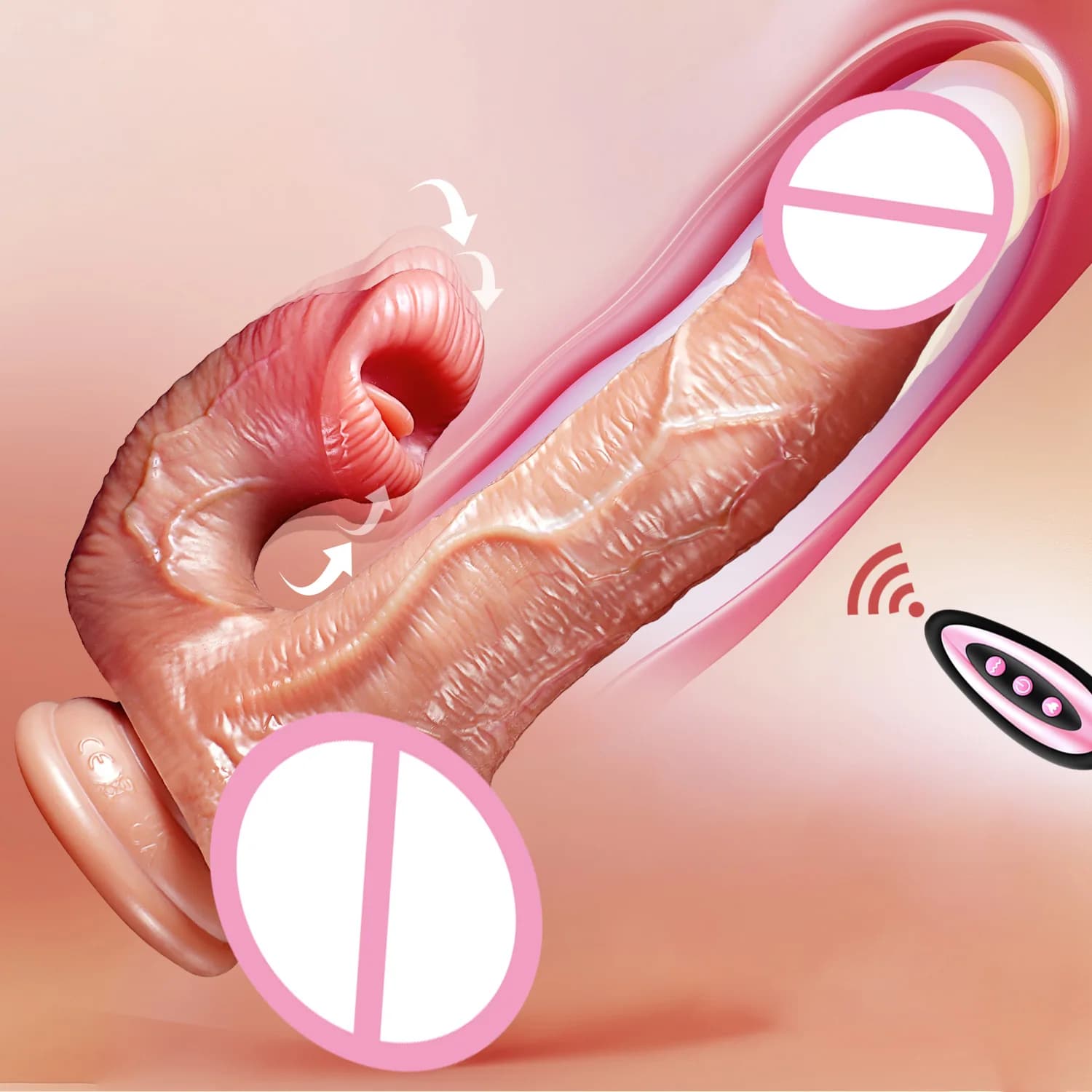 Realistico vibratore del dildo telescopico telecomando femminile masturbatore vaginale spina anale pene riscaldato giocattolo vibrante del sesso per le donne