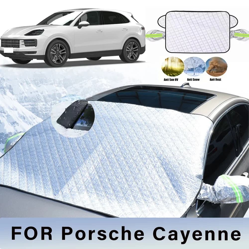 Copertura per parabrezza parasole per auto addensata ora con 5/9 magneti Protezione UV Anti neve Luce solare per Porsche Cayenne