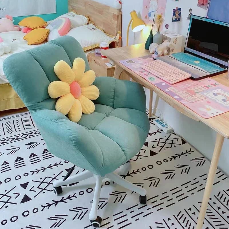 Sedia da computer rosa e verde per ragazza, nuova sedia a dondolo, sedia da gaming per live gamer, sedile girevole morbido e confortevole, poltrona relax