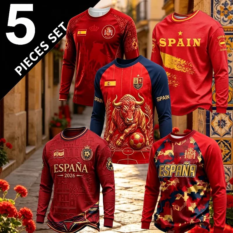 Spanish round neck 3D printed T-shirt breathable fast drying sports daily casual long sleeved top fashionable and versatile