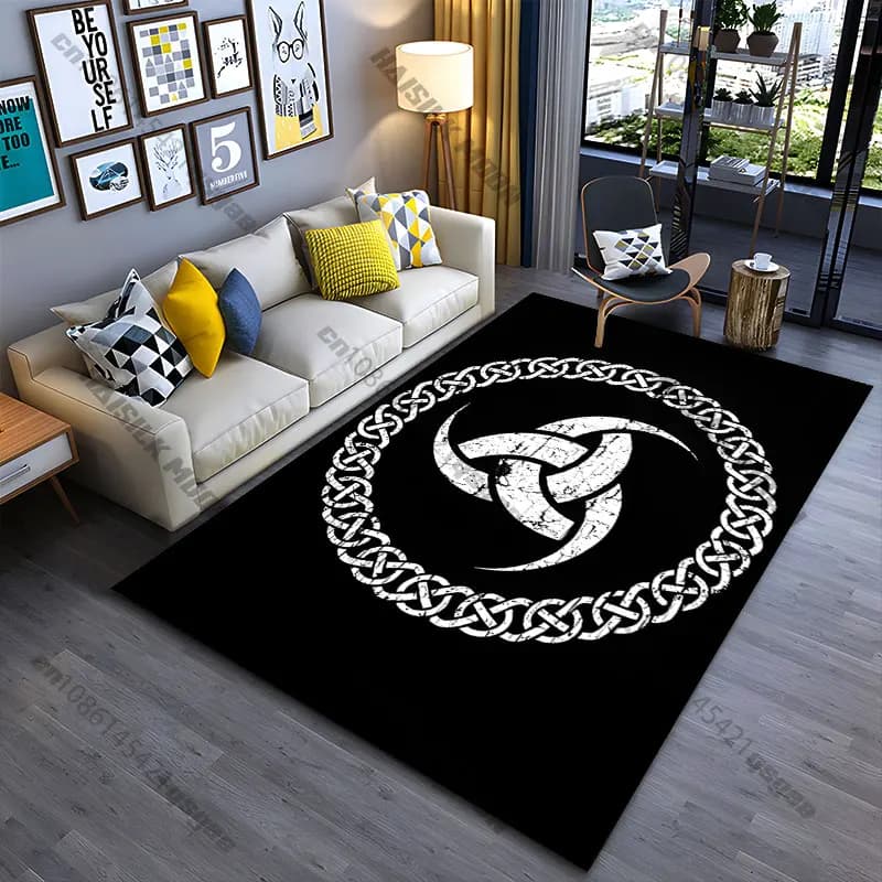 Tappeto con simbolo del nodo celtico, tappeto per yoga, decorazione per soggiorno, tappetino per gattonare per bambini, tappetino per zerbino, tappeto per giochi