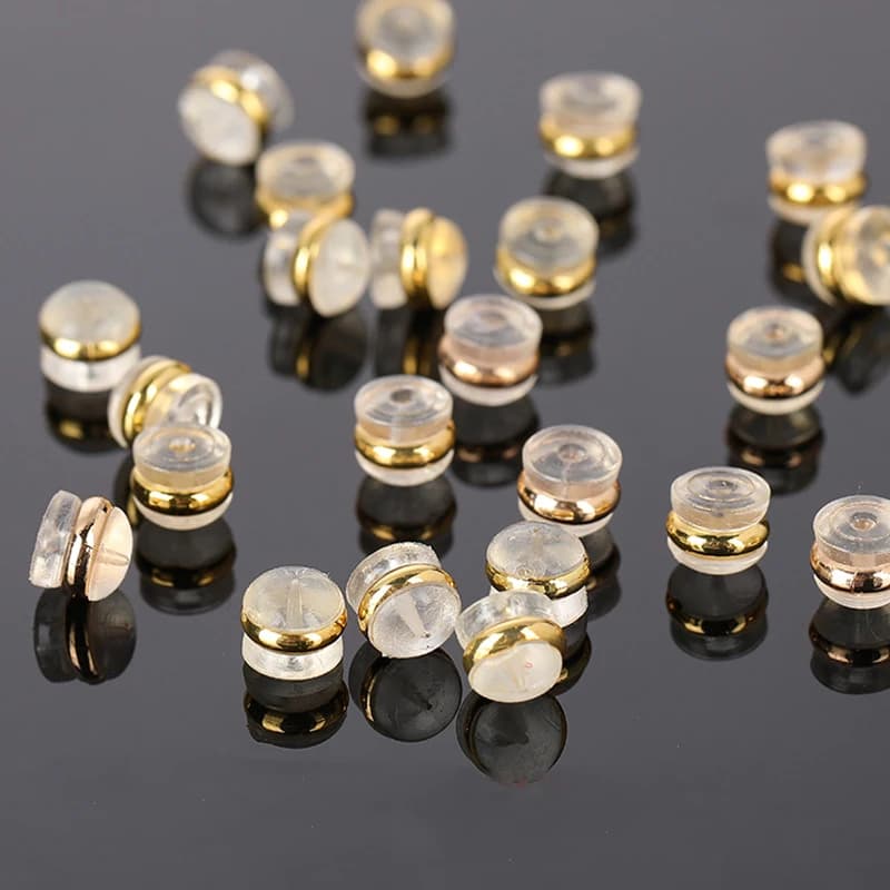20-40 pcs silicone rubber ear plugs copper ring ear plugs for burger for creating jewelry accessories for diy earrings