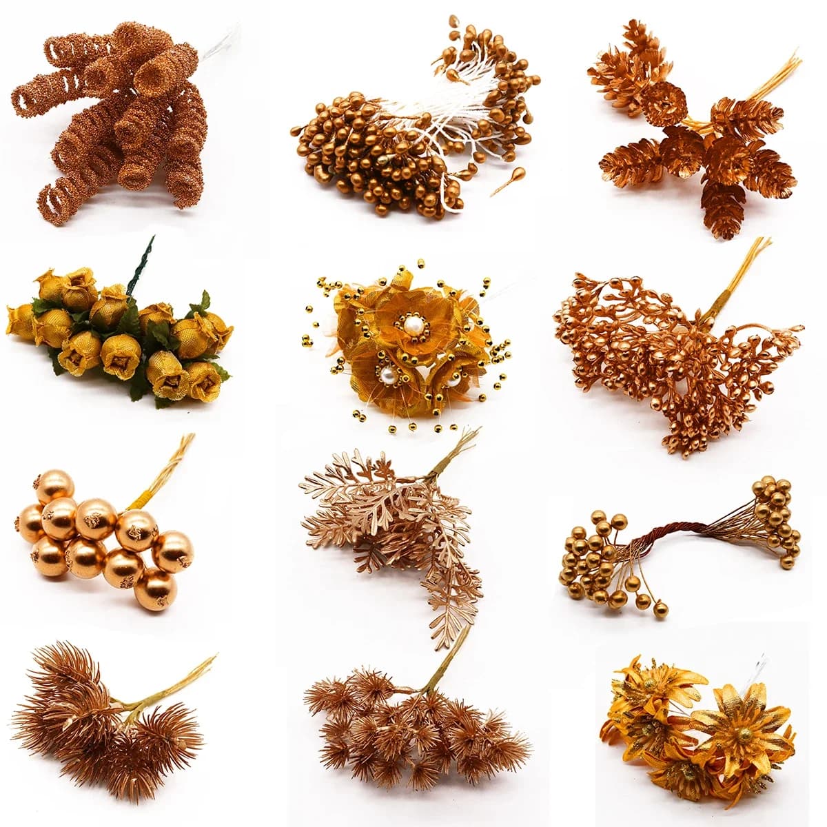 6/10/12/20/24/200pcs Oro Misto Hybrid Stame Del Fiore di Ciliegio Bacche Fascio torta FAI DA TE Di Natale Scatola Regalo di Nozze Corone De