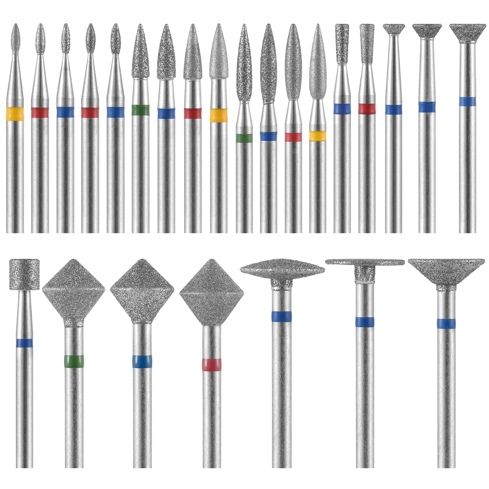 Set di 10 punte diamantate per fresa unghie, accessori per manicure e pedicure, per macchina elettrica, spazzole e frese per unghie