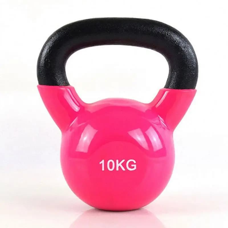 Customizable Cast Iron Kettlebell with Logo, Colorful Rubber Coating, 2kg/4kg/6kg/8kg/10kg, for Fitness and Competition