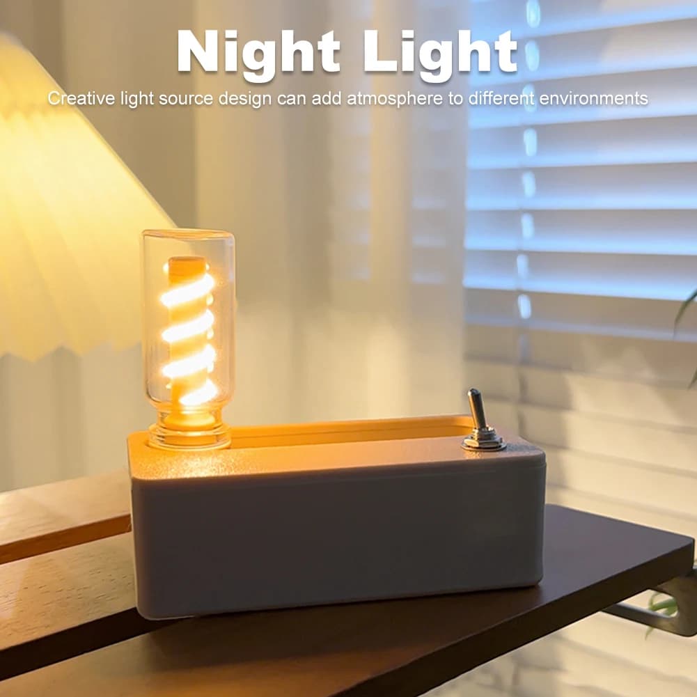 Lampada Notturna a Leva a Pressione, Antistress, Meccanica Manuale, Flessibile, con Funzione Flip, Faretto per Interni ed Esterni