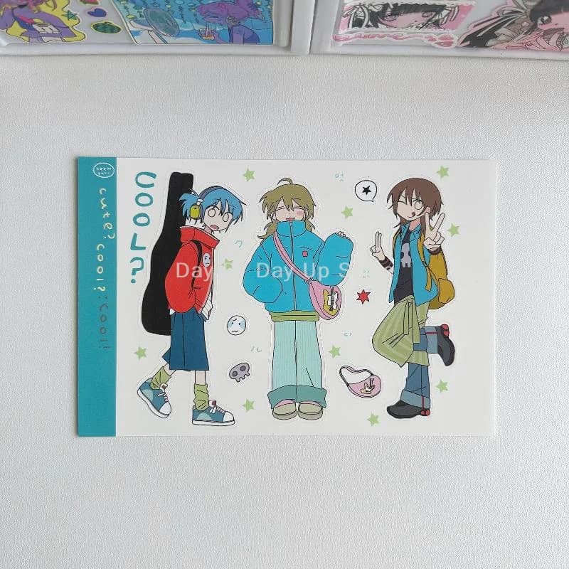 Eleganti adesivi con personaggi dei cartoni animati per ragazze coreane: perfetti per la decorazione di agenda, diario e notebook