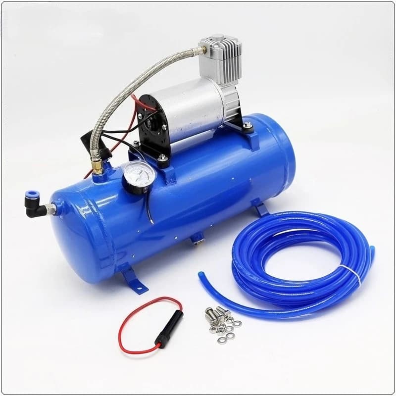 Modifica clacson universale Pompa d'aria Blu 6L Compressore d'aria 12V24V Compressore a sospensione Strumento di gonfiaggio pneumatici per auto