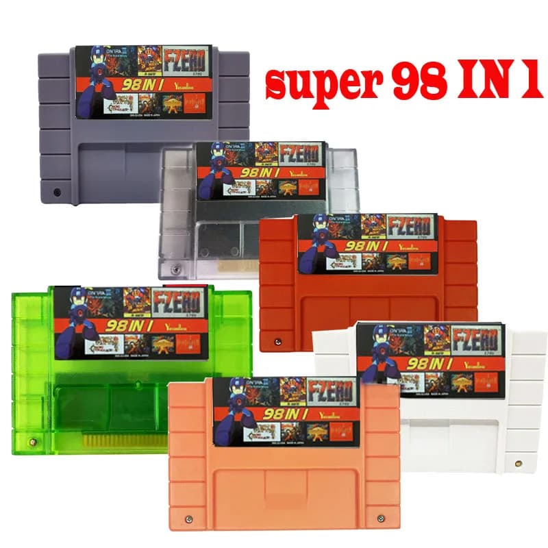 Yuswallow Schede di memoria per macchine per videogiochi Super 98 in 1 Versione USA con Game Captain Commando Contra III Megaman X 7