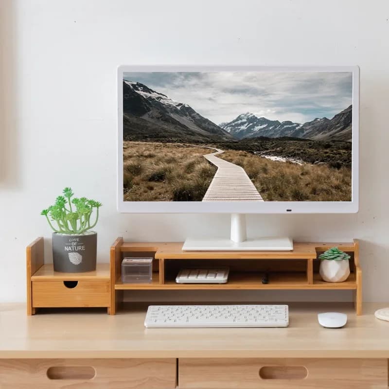 Multi-functional Monitor heightened rack, computer stand, Nanzhu desktop storage rack, bracket, shelf raising shelf