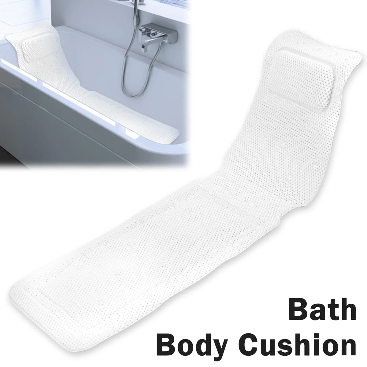 1Pc Extra lungo tappetino da bagno per tutto il corpo cuscino per massaggio per poggiatesta e collo cuscini per vasca da bagno cuscino per materasso da bagno Spa tappetino per vasca da bagno