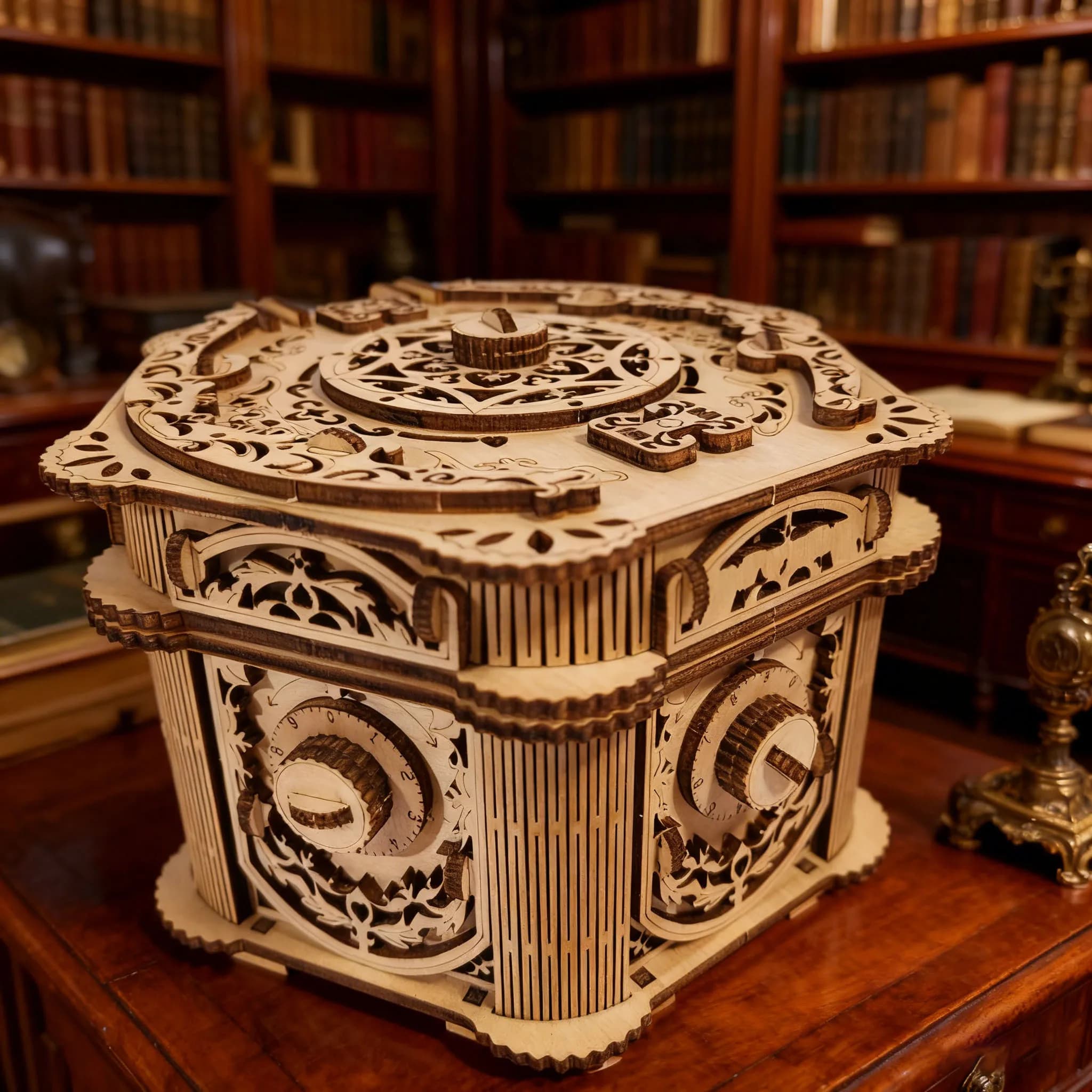 Kit modello di scatola di gioielli in legno fai-da-te Costruzione di puzzle 3D Set divertente Blocchi di costruzione in legno Il regalo perfetto Regalo festivo