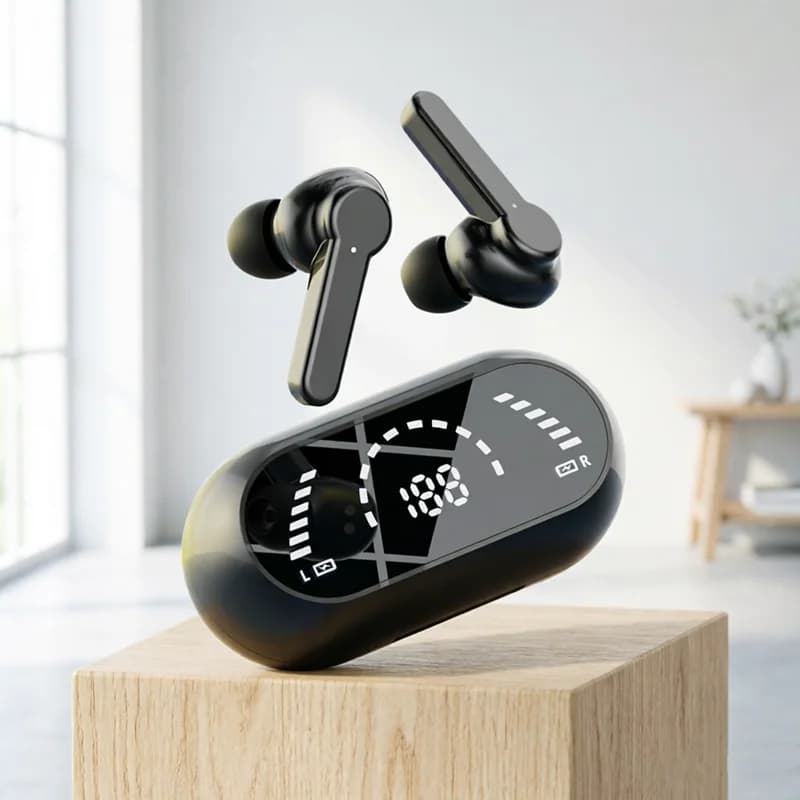 Auricolari Wireless X65 TWS, Cuffie Bluetooth per Sport e Gaming, Riduzione del Rumore, Bassi Potenti, Controllo Touch
