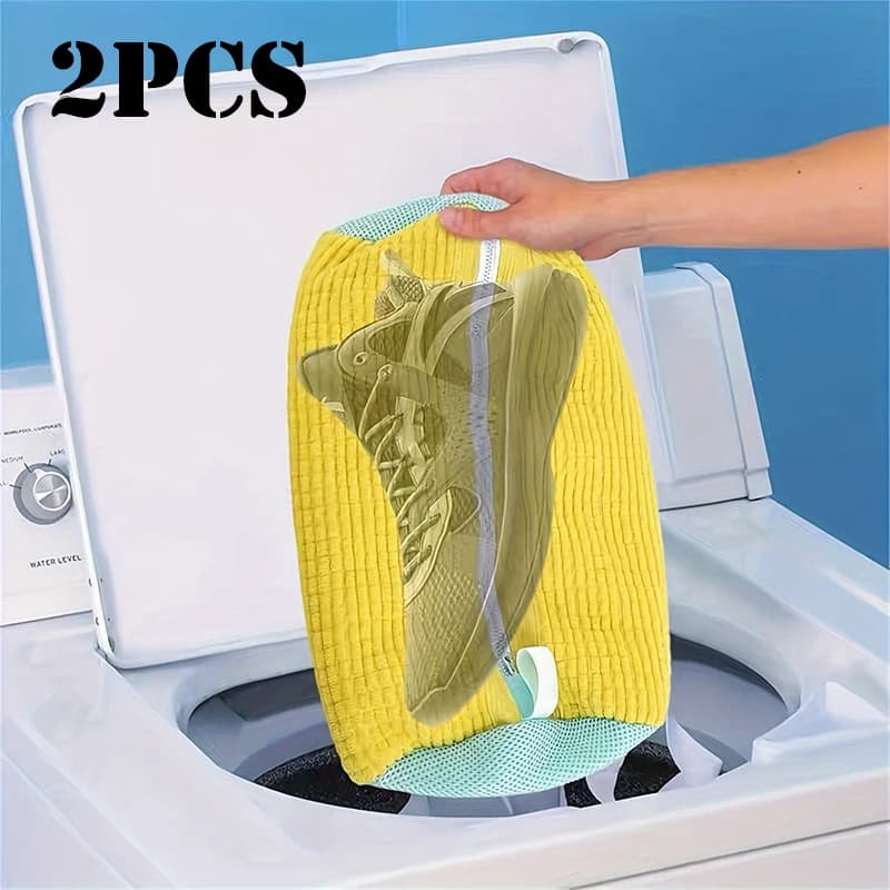 1/2pcs Knit Shoe Bedlinen Bag With Washer Washer Bag of Zipper Washable Sneaker For Washer Shoe Cleaner Bag