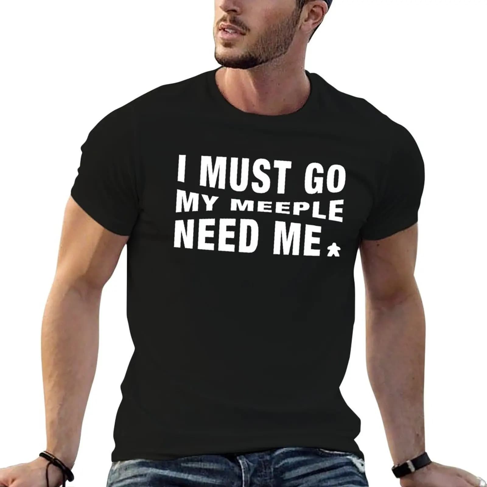 Devo andare, il mio Meeple ha bisogno di me - Meeples Board Games - T-shirt da uomo per appassionati di giochi da tavolo e geek, T-shirt di lusso