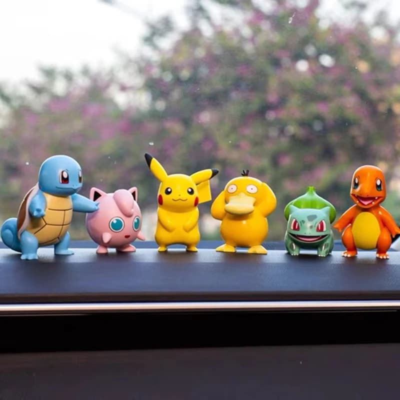 6 pezzi di figure Pokemon Set Pikachu Charmander Bulbasaur Squirtle, bambole da collezione Kawaii giocattoli per bambini collezione regalo
