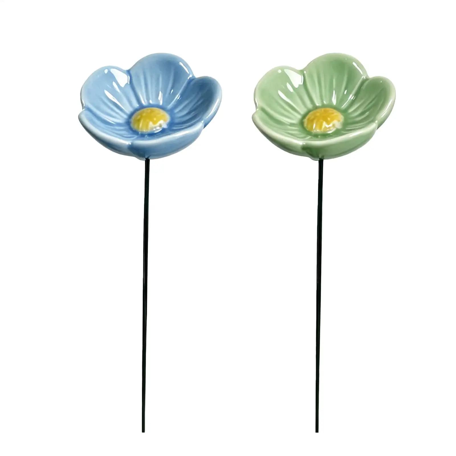 Handmade high-temperature porcelain flower decoration Resin Flower Drinking Fountain Holder for landscaping and garden decoratio