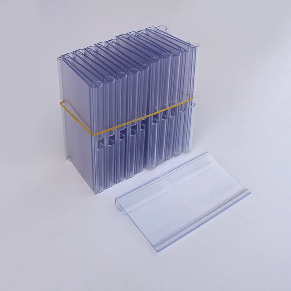 10 Pezzi Porta Etichette Prezzo Trasparenti in Plastica, Clip per Scaffali per Supermercati, Centri Commerciali, Negozi al Dettaglio