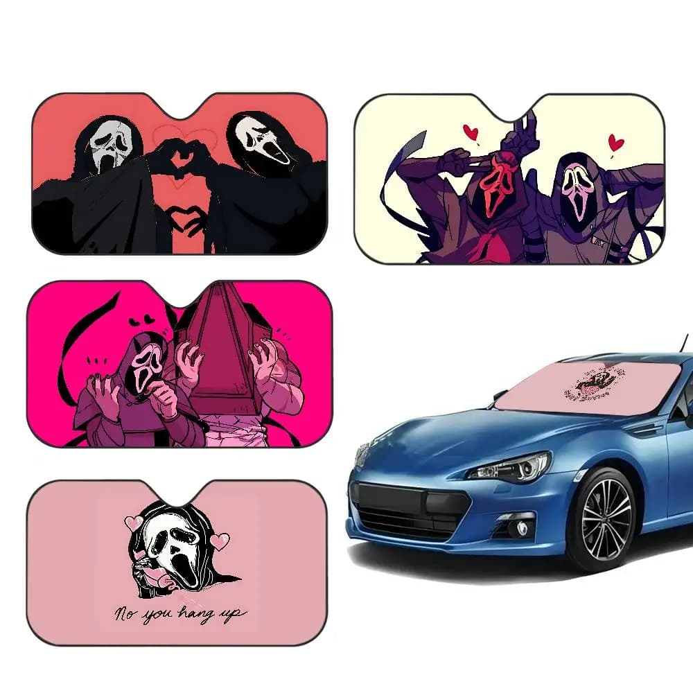 S-SCREAMS Parasole per Auto a Tema Horror, Protezione per Parabrezza e Finestrini, Copertura Universale per Visiera di Camion e SUV