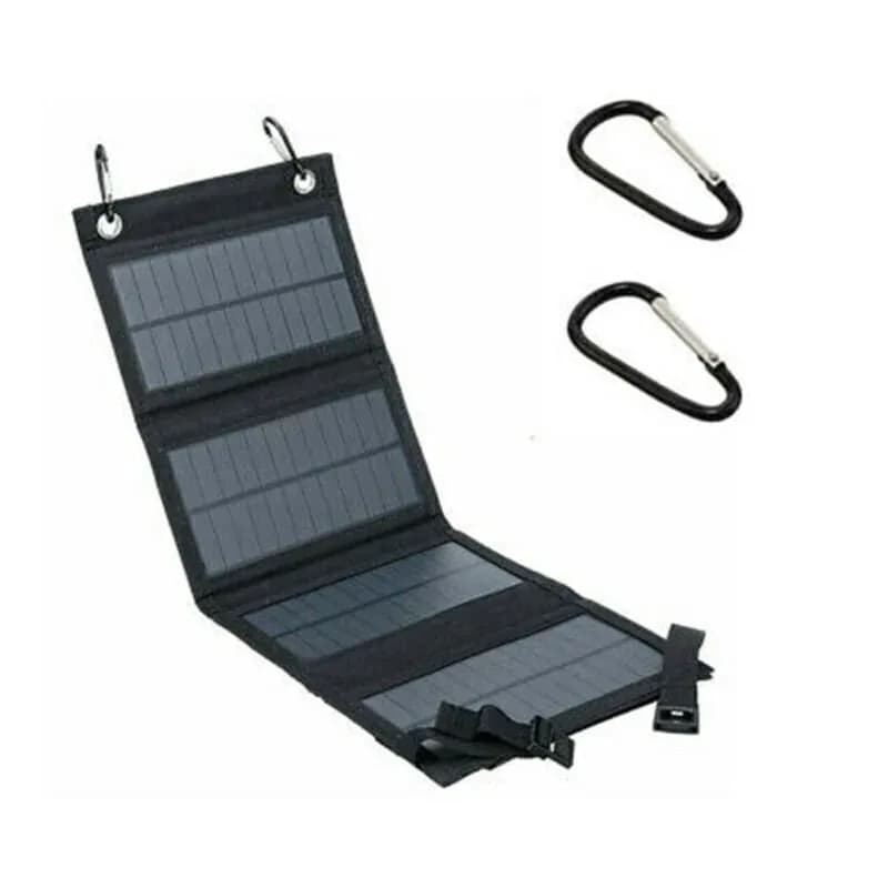 Caricatore da pannello solare pieghevole da 20 W con porte USB, banca di energia solare portatile per telefono, tablet e manutenzione della batteria dell'auto da 12 V