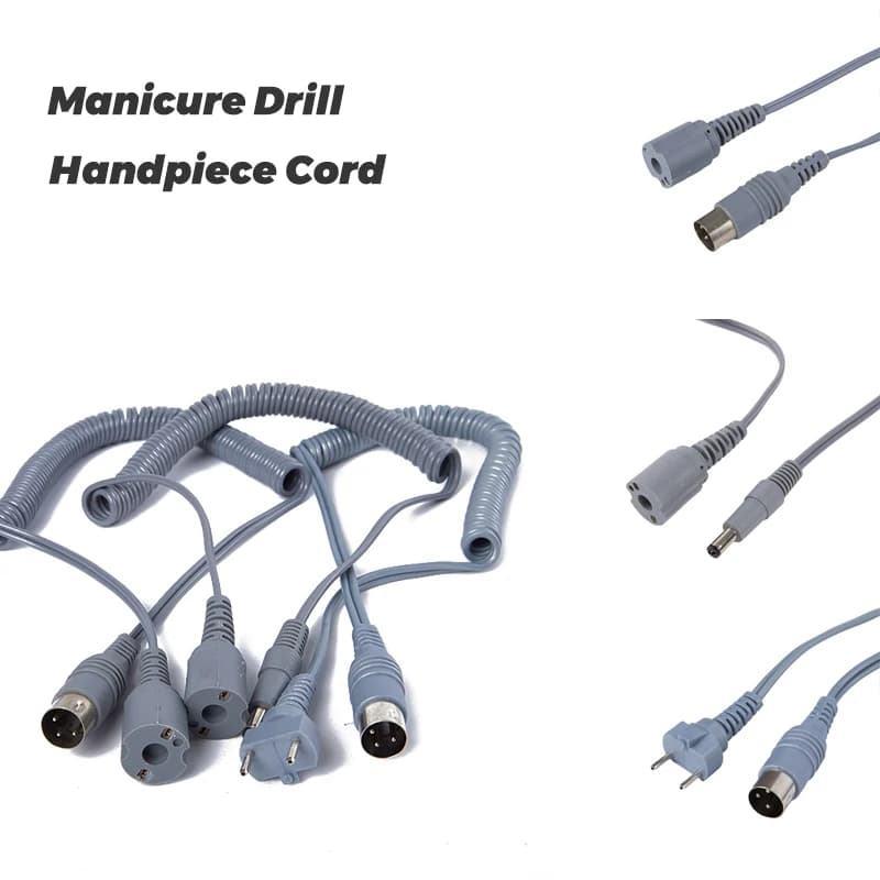 Accessories for Strong Machines Handle Cable for Nail Drill Power Cable for Electric Drill for Manicure Corda with Grey Handle