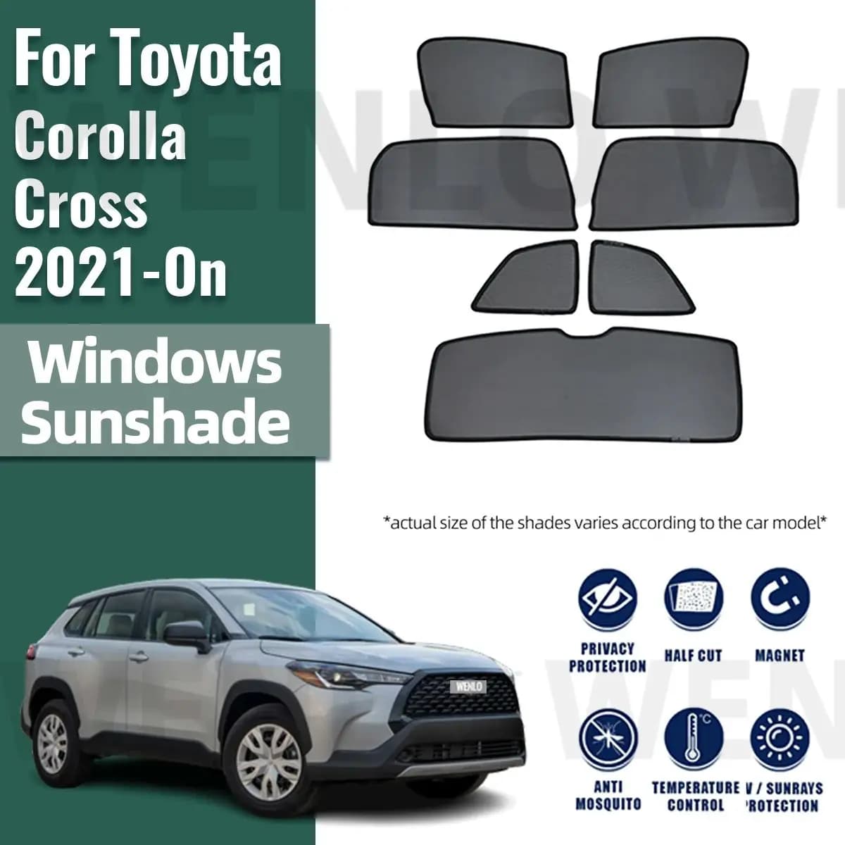 Per Toyota Corolla Cross 2020 2021 2022 2023 2024 Magnetico Auto Parasole Parabrezza Anteriore Tenda di Maglia Lunotto Laterale Posteriore Parasole