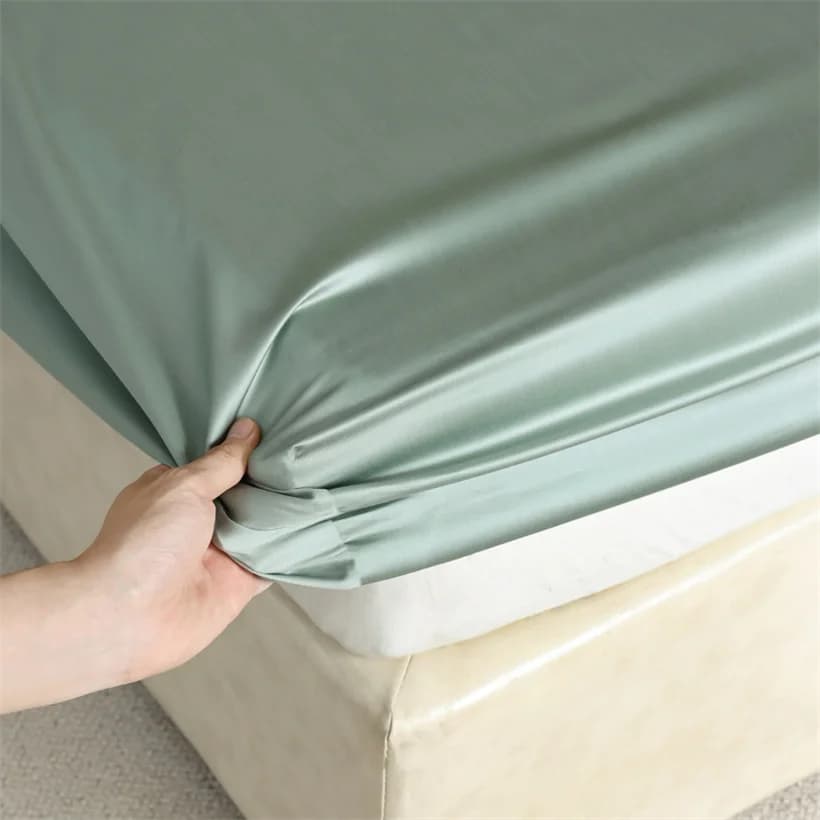 100% Gelso Silk Sheet with Elastic, 23 Momme, Natural Silk Cover for Single Beds, Double, King, Queen