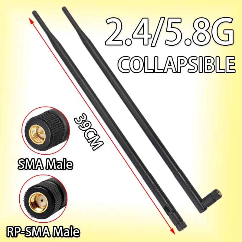 Antenna WIFI 2.4/5.8G, router ad alto guadagno RP SMA, miglioramento del segnale esterno che riceve l'antenna Bluetooth