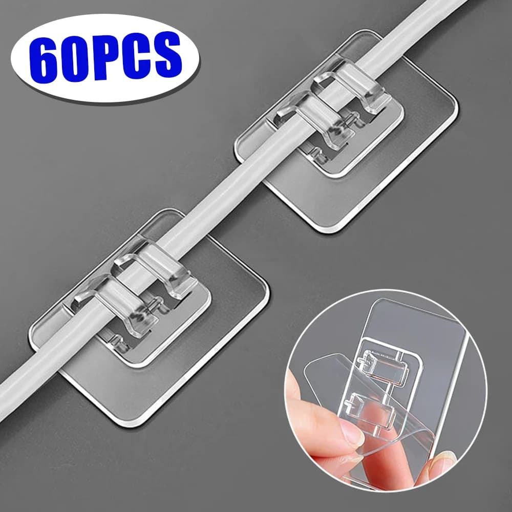 Self-adhesive Wall Hook Shelf Sticker Outdoor String Lights Strong Hook Wire Cable Organizer Clamp Hanging String Light Holder