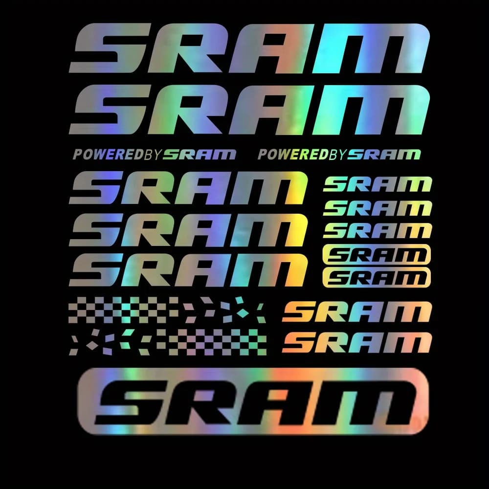 2D Flat Stickers - For Motorcycle Helmets & Bike Frames, Waterproof Scratch-Resistant PVC Rainbow Holographic