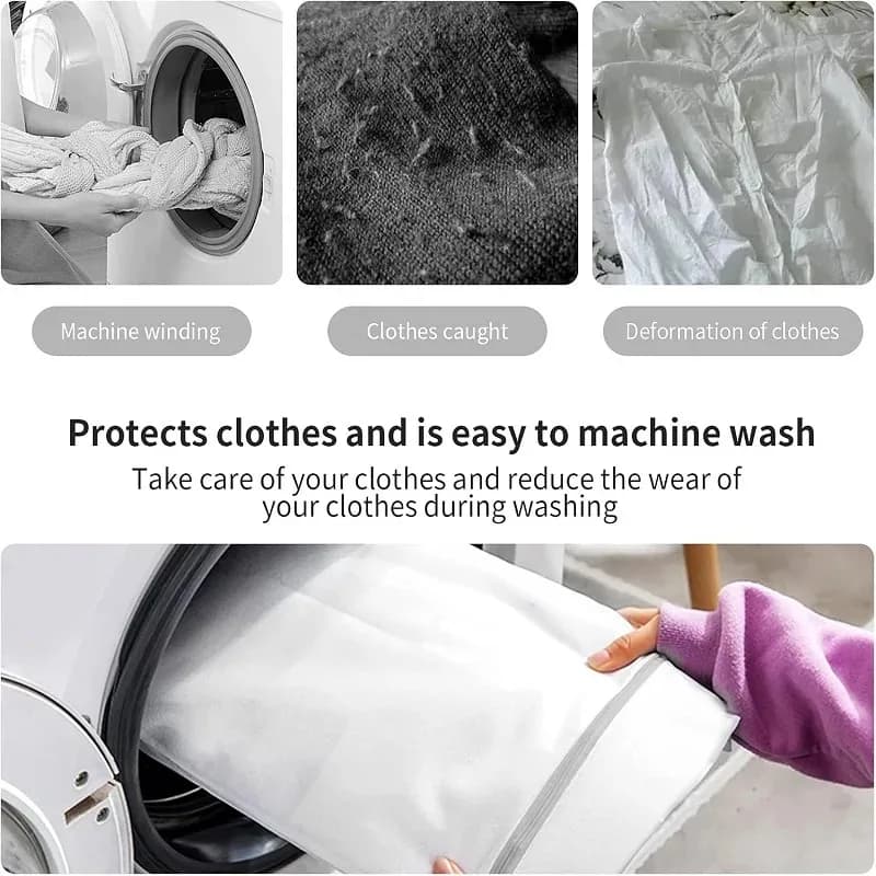 Set di 1/2/4 Sacchi a Rete per Bucato Delicato, Anti-Deformazione, per Lingerie, Ideali per Dormitori Universitari, Sacchi Contenitori Anti-Annodamento per Vestiti Sporchi