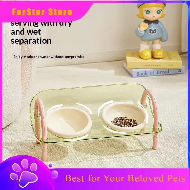 FurStarCat Dog Bowl,cat Food,pet Bowl,not Easy To Knock Over,slow ,increase The Height Protect The Cervical Spine,prevent Food L