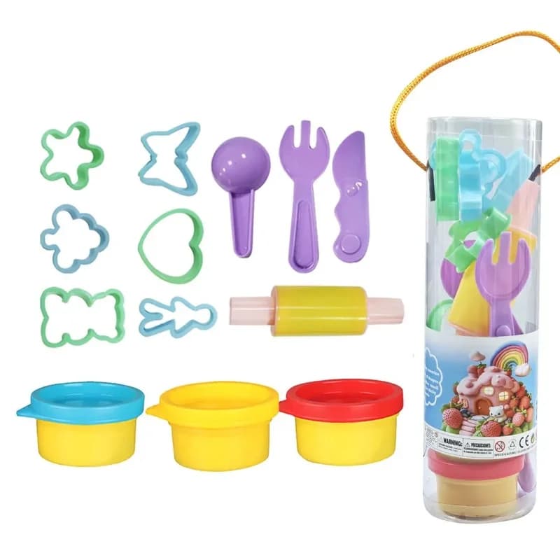Colorful Play Dough Set with Tools and Molds for Kids to Create Fun Shapes and Enhance Imagination Playtime