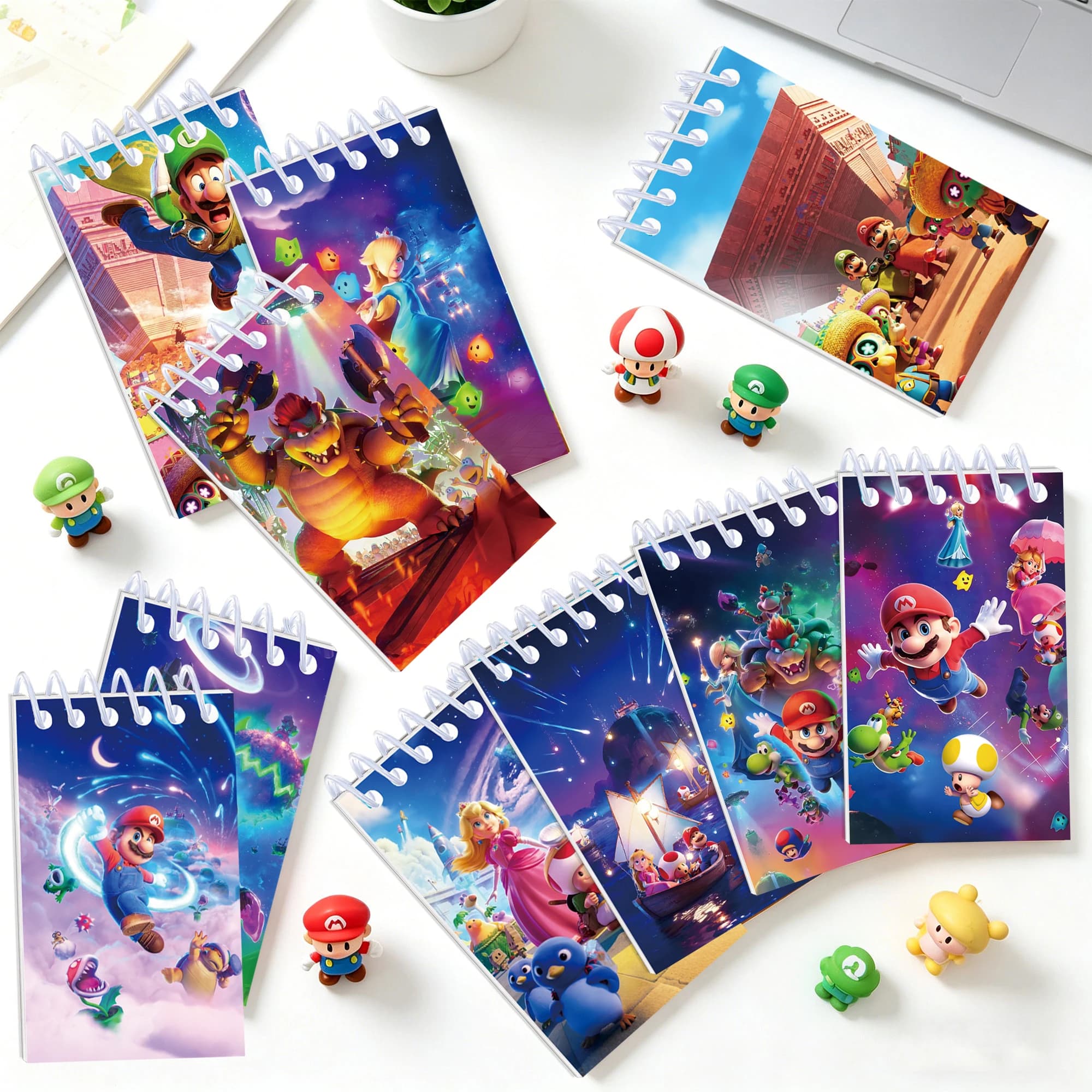 Set da 10 quaderni a spirale Galaxy Mario, quaderni portatili per la scrittura, quaderni regalo per il ritorno a scuola