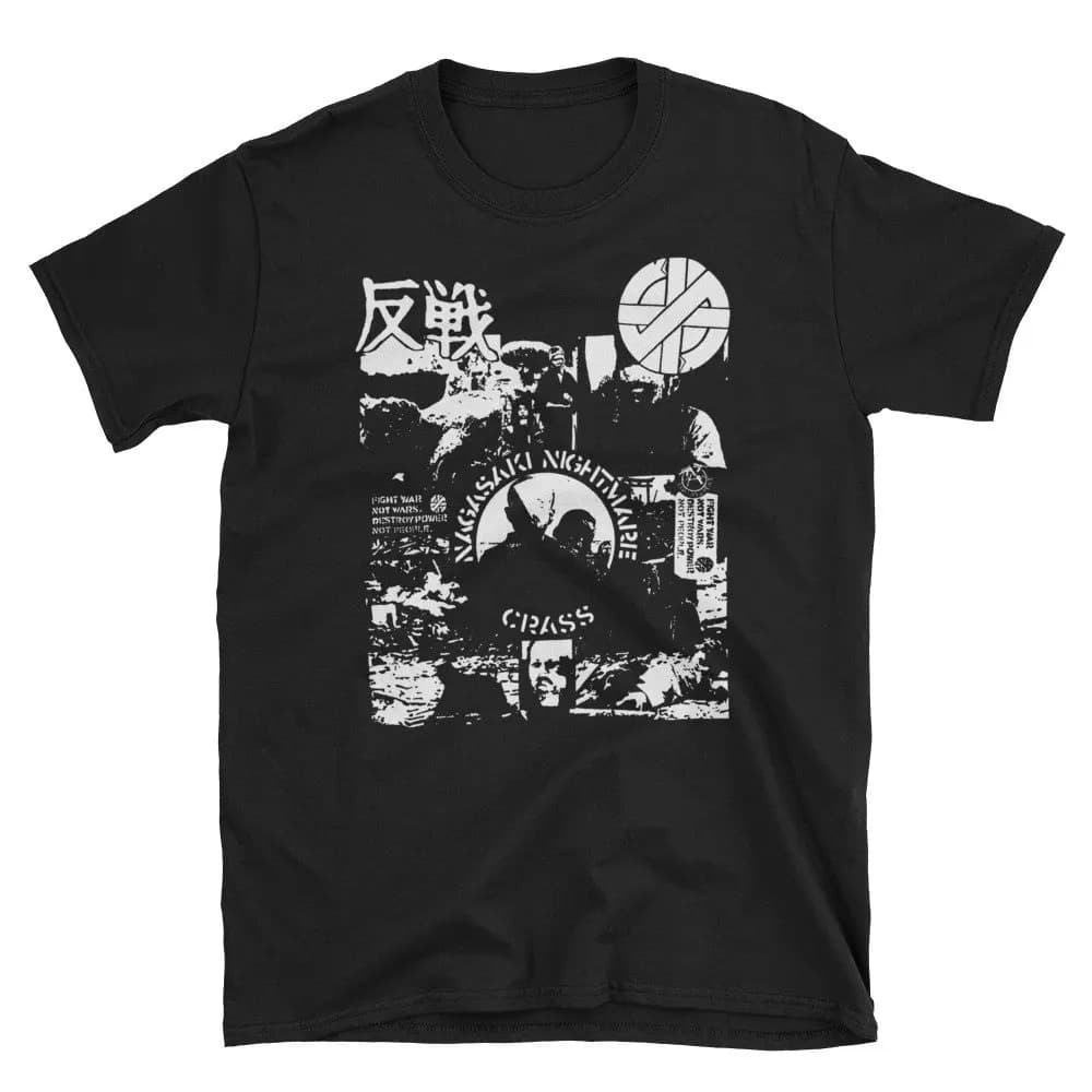 Crass T shirt Rudimentary Peni The Mob Flux of Pink Indians Discharge Anarcho Punk Deathrock Post