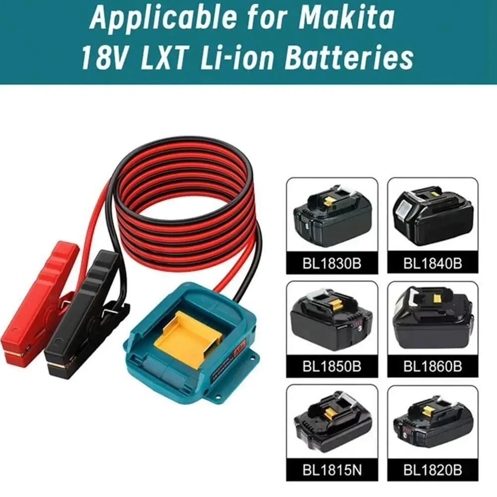 Auto di Emergenza Adattatore FAI DA TE Automotive 12AWG 6FT Accenditore Salto di Avviamento Per Makita Per Dewalt 18V Li-Ion batteria
