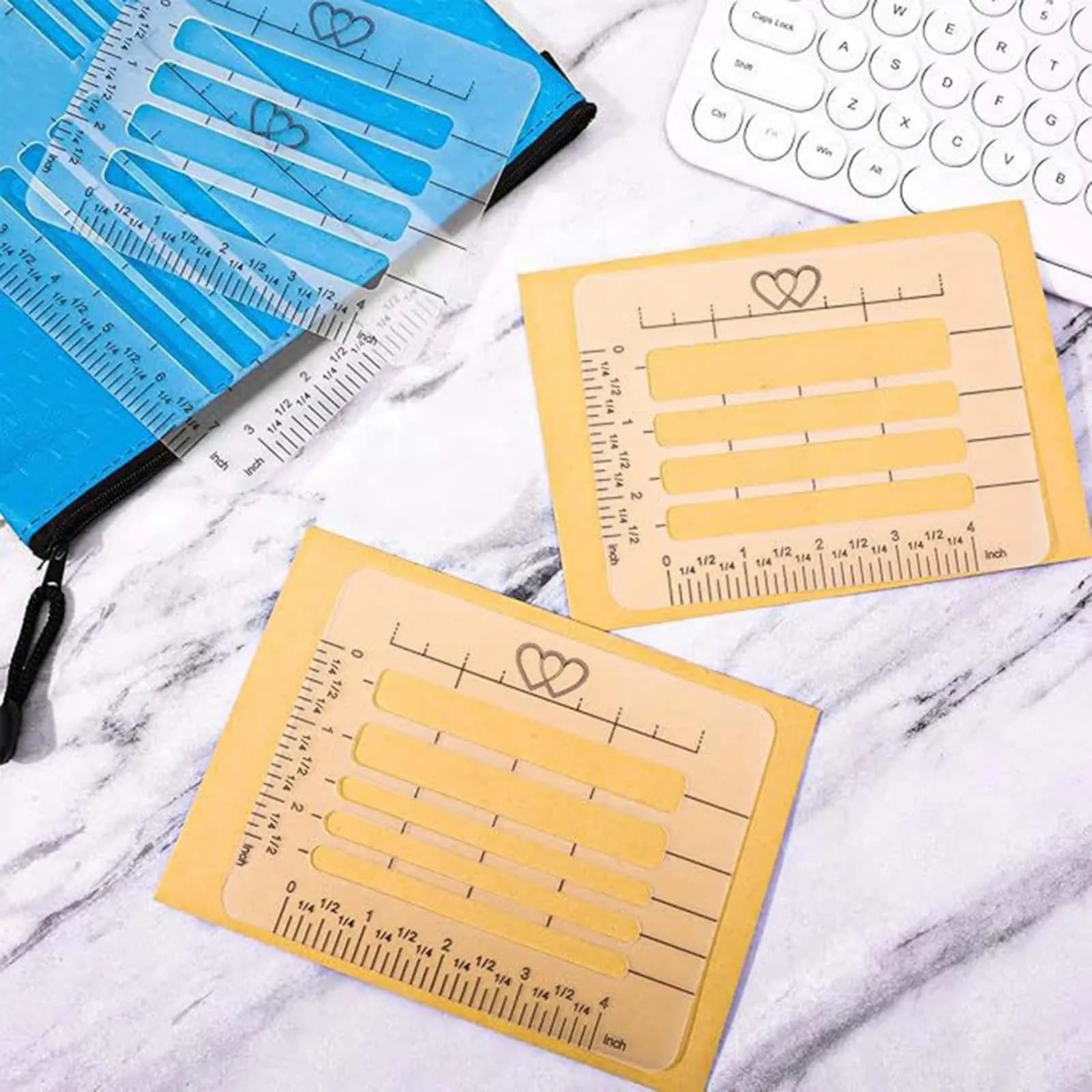 Scrapbooking Envelope Addressing Guide Ruler Template Set for Journaling DIY Cards and Calligraphy Crafts