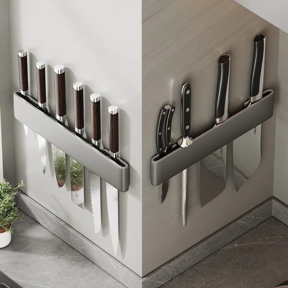 Wall-mounted Kitchen Knife Holder, Multifunctional Shelf, Knife Rack, Storage Holder, Insert Knives